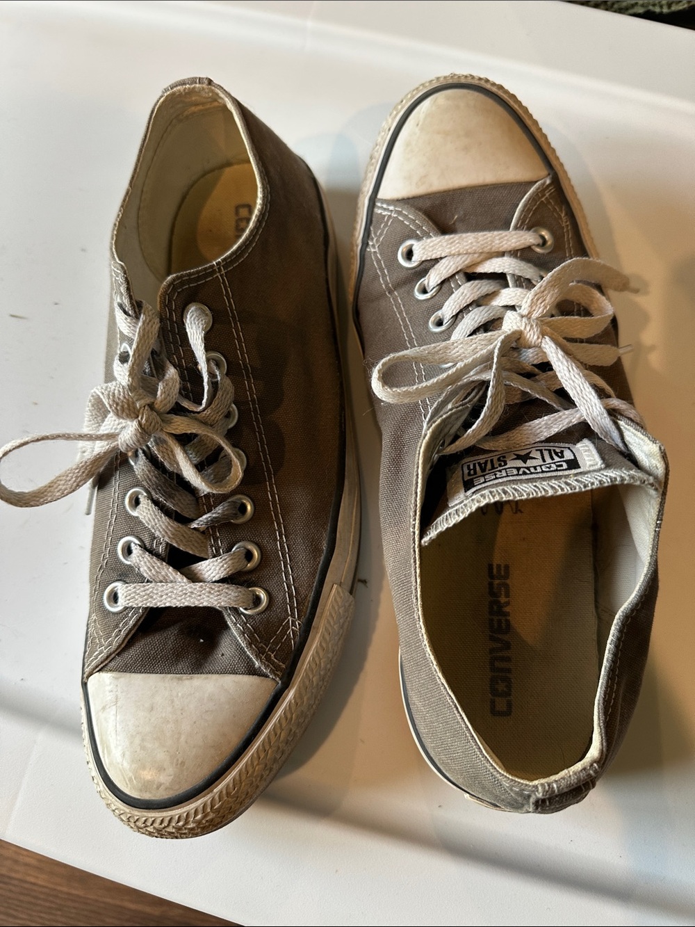 Converse grey Low Top Canvas Sneakers with White Toe Caps